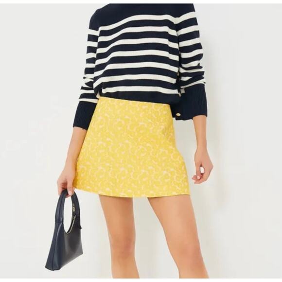TUCKERNUCK Yellow Jacquard Meg Mini Skirt NWT Size Small - Picture 3 of 10